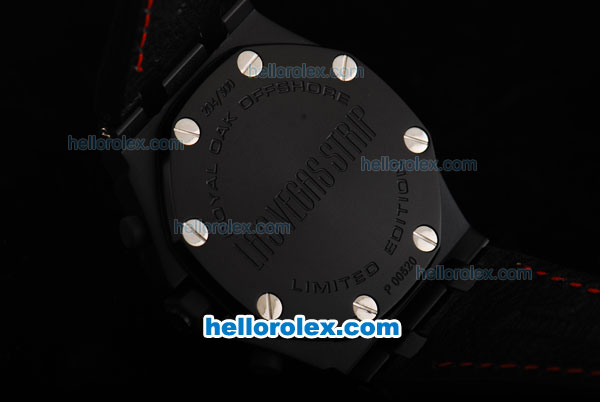Audemars Piguet Royal Oak Offshore Swiss Valjoux 7750 Automatic Movement PVD Case with Black Dial and Red Numeral Markers-Run 12 Second - Click Image to Close